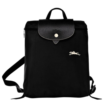 Black Longchamp Le Pliage Club Women's Backpacks | UK-W581794